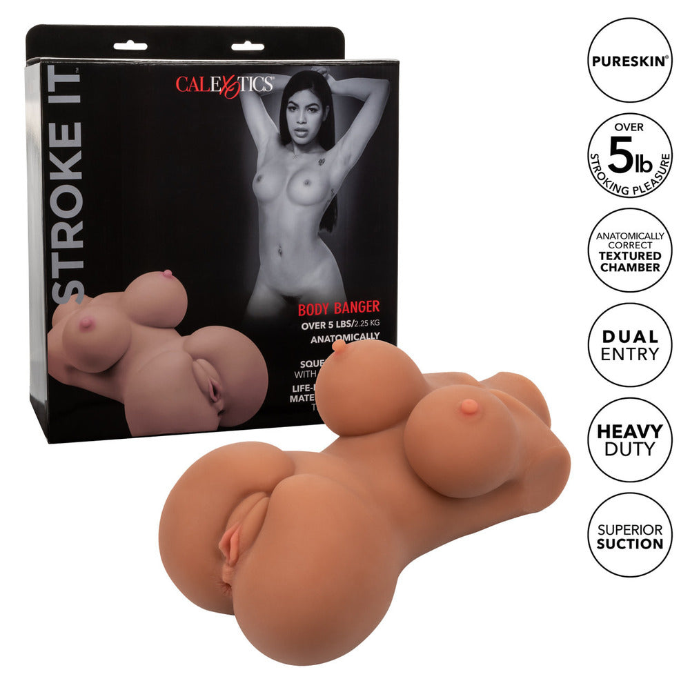 PlayBound UK adult toys & lingerie: stroke it body banger flesh brown