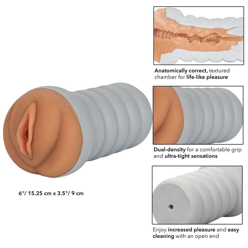 PlayBound UK adult toys & lingerie: gripper ribbed tight pussy brown masturbator