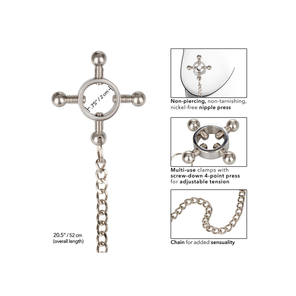 PlayBound UK adult toys & lingerie: nipple grips 4 point nipple press with chain