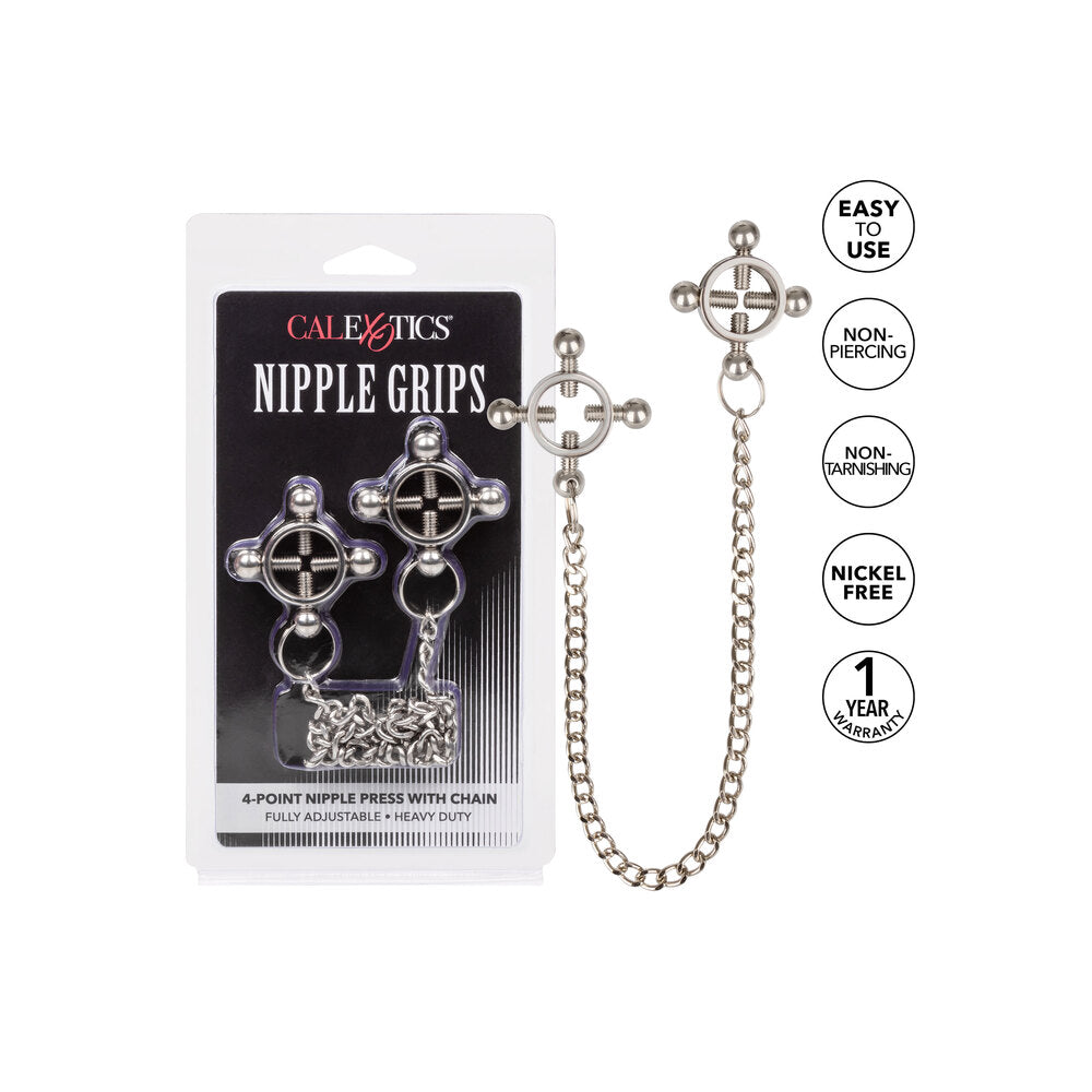 PlayBound UK adult toys & lingerie: nipple grips 4 point nipple press with chain