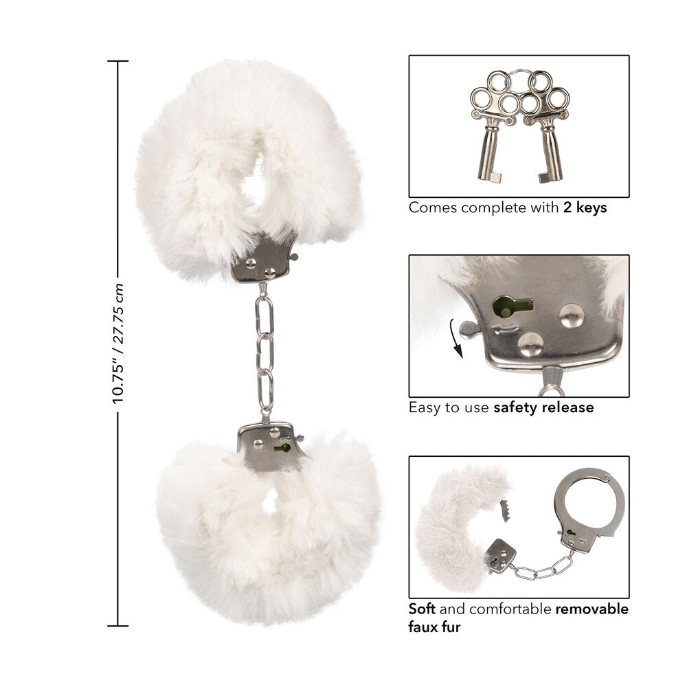 PlayBound UK adult toys & lingerie: ultra fluffy furry cuffs white