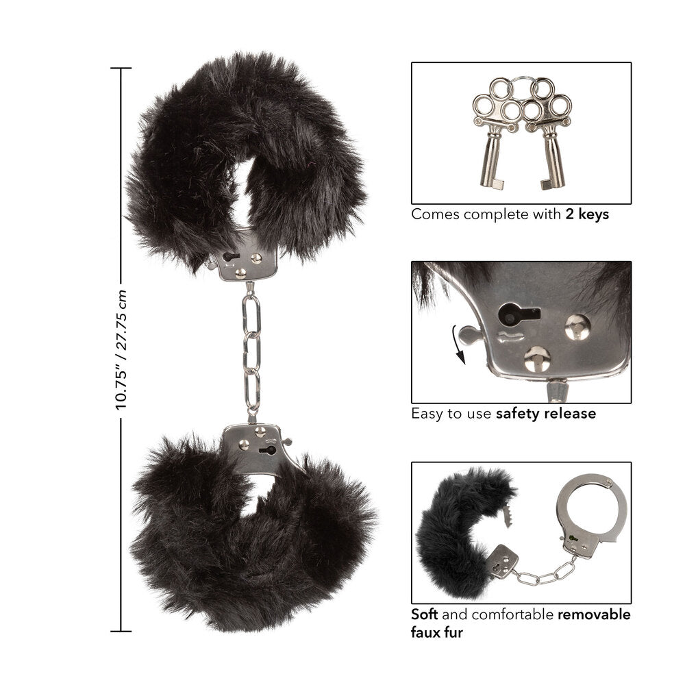 PlayBound UK adult toys & lingerie: ultra fluffy furry cuffs black