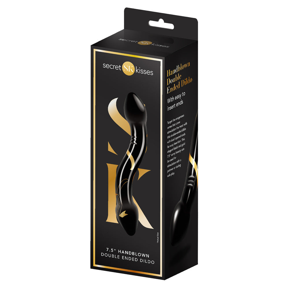 PlayBound UK adult toys & lingerie: secret kisses 7 5 inch double ended glass dildo