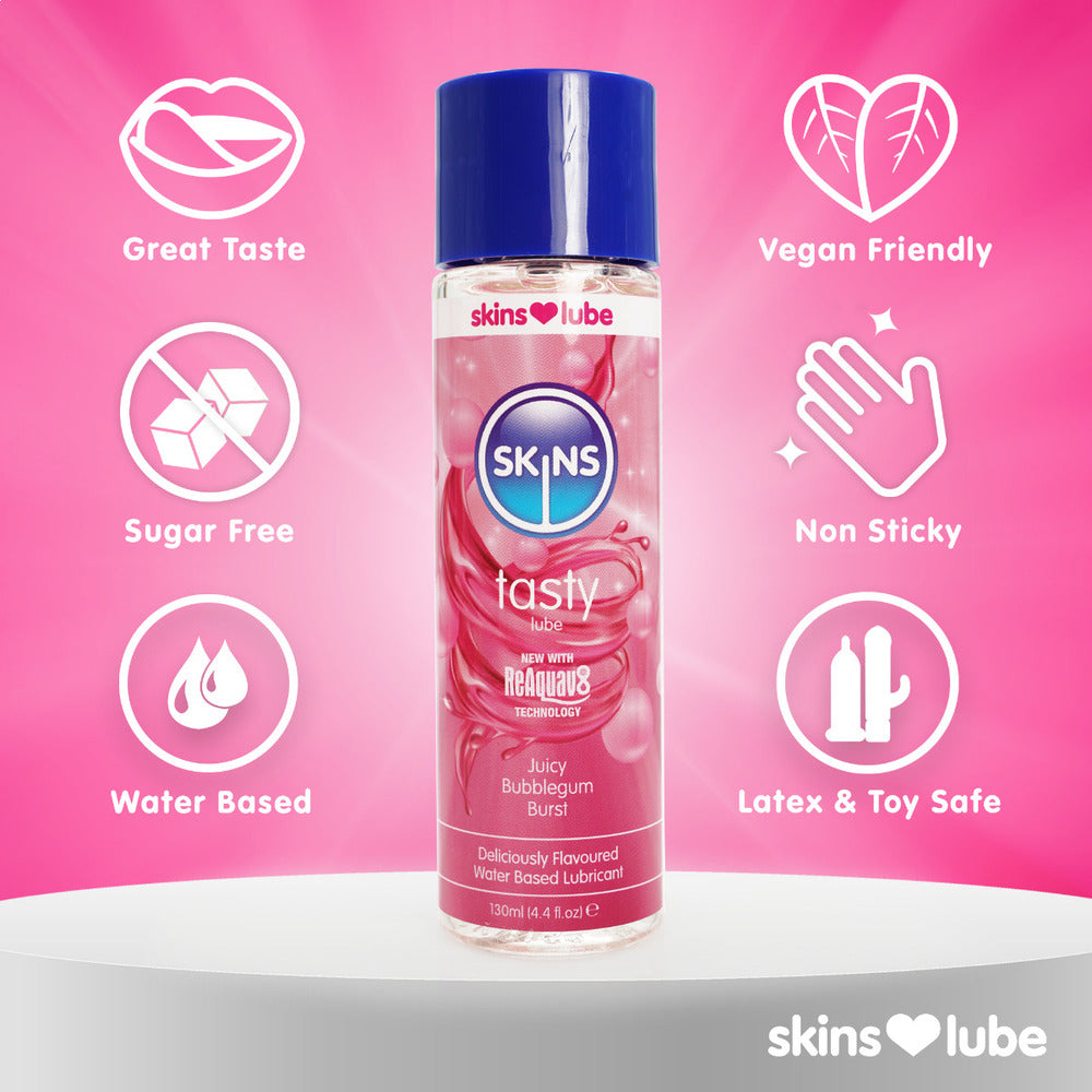 PlayBound UK adult toys & lingerie: skins juicy bubblegum blast waterbased lubricant 130ml