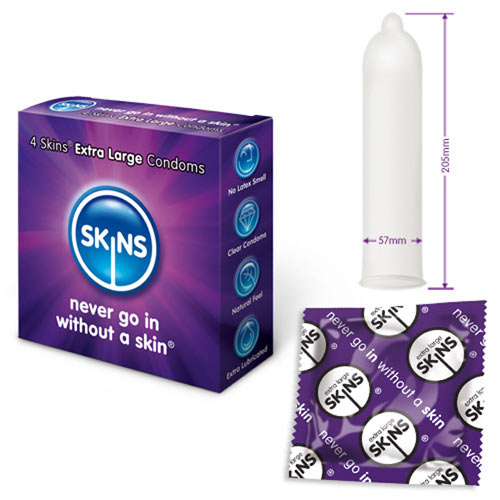 PlayBound UK adult toys & lingerie: skins condoms extra large 4 pack