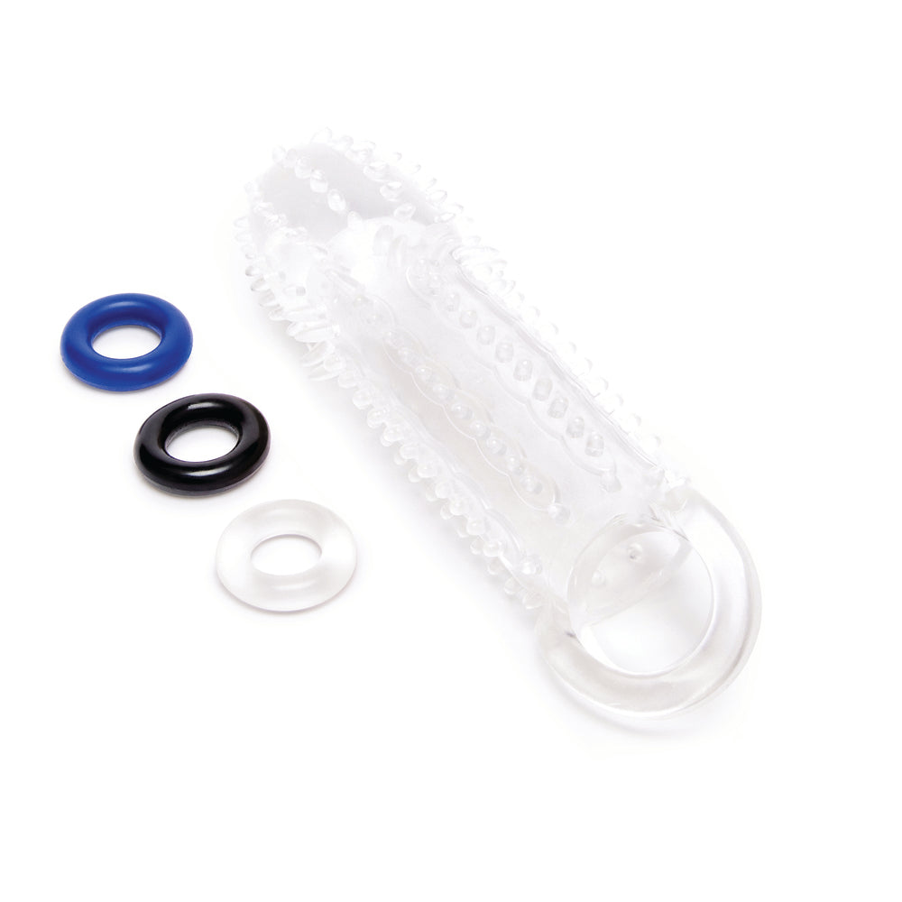 PlayBound UK adult toys & lingerie: size up clear textured 1 5 inch extender