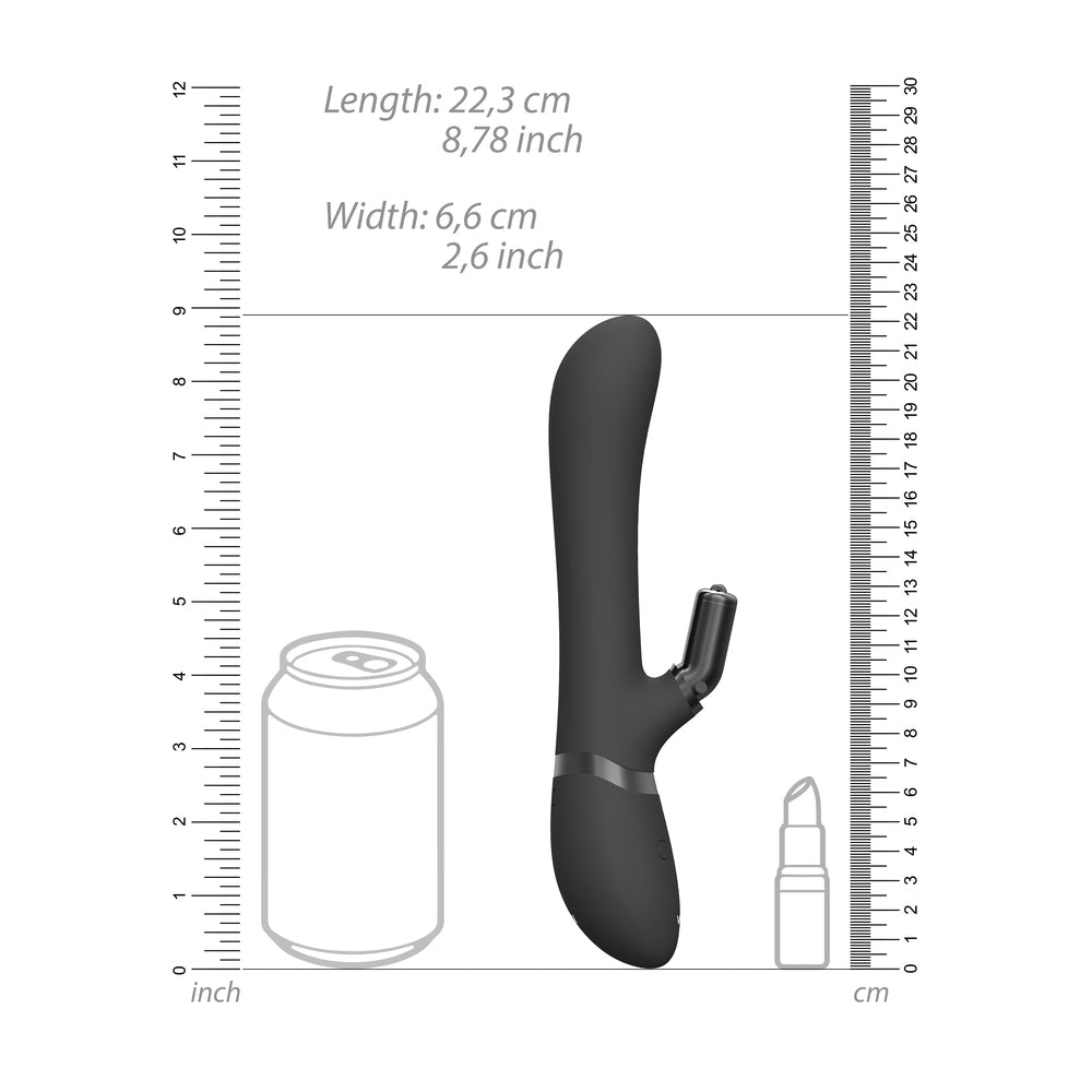 PlayBound UK adult toys & lingerie: vive chou double action interchangeable rabbit vibrator black