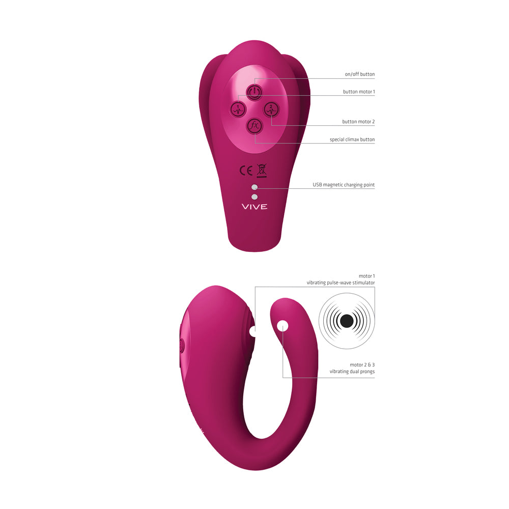 PlayBound UK adult toys & lingerie: vive yoko triple action vibe with clit pulse waves
