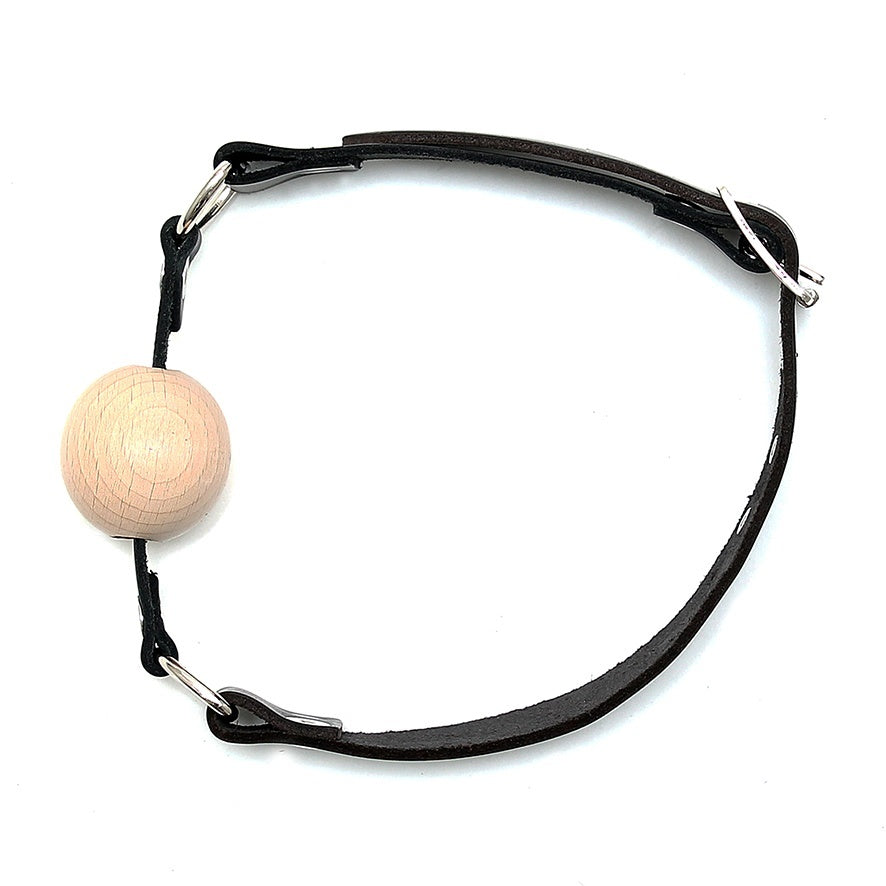PlayBound UK adult toys & lingerie: leather gag with wooden ball