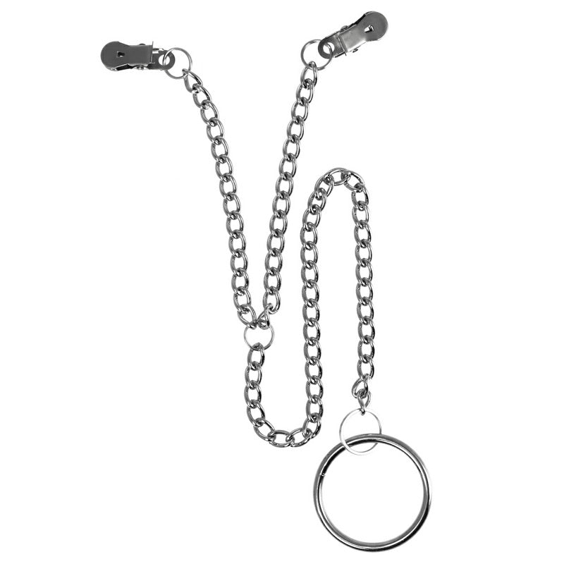 PlayBound UK adult toys & lingerie: nipple clamps with scrotum ring