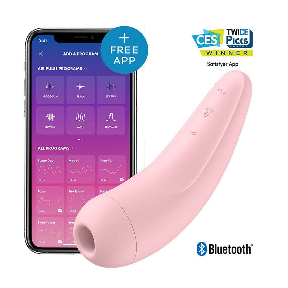 PlayBound UK adult toys & lingerie: satisfyer app enabled curvy 2 plus clitoral massager pink