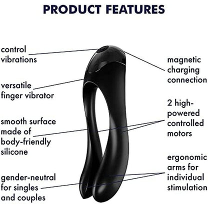 PlayBound UK adult toys & lingerie: satisfyer candy cane finger vibrator black