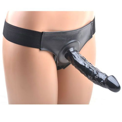 PlayBound UK adult toys & lingerie: black hollow strap on with harness