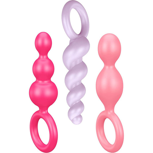 PlayBound UK adult toys & lingerie: satisfyer booty call set of 3 multicolour anal plugs