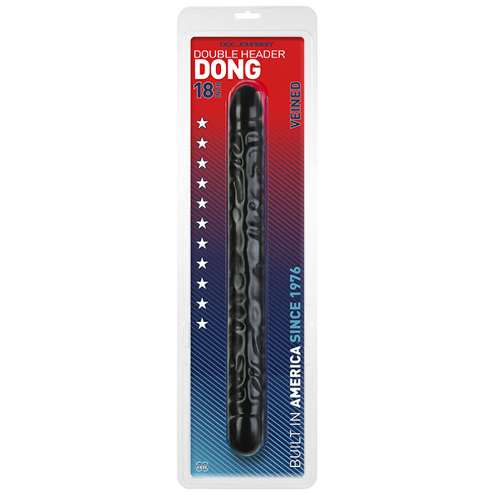 PlayBound UK adult toys & lingerie: double header 18 inch veined dong black