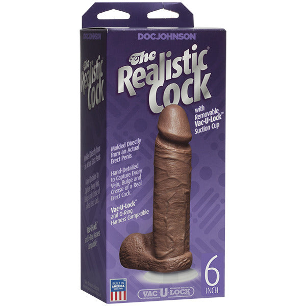 PlayBound UK adult toys & lingerie: the realistic cock 6 inch dildo flesh brown