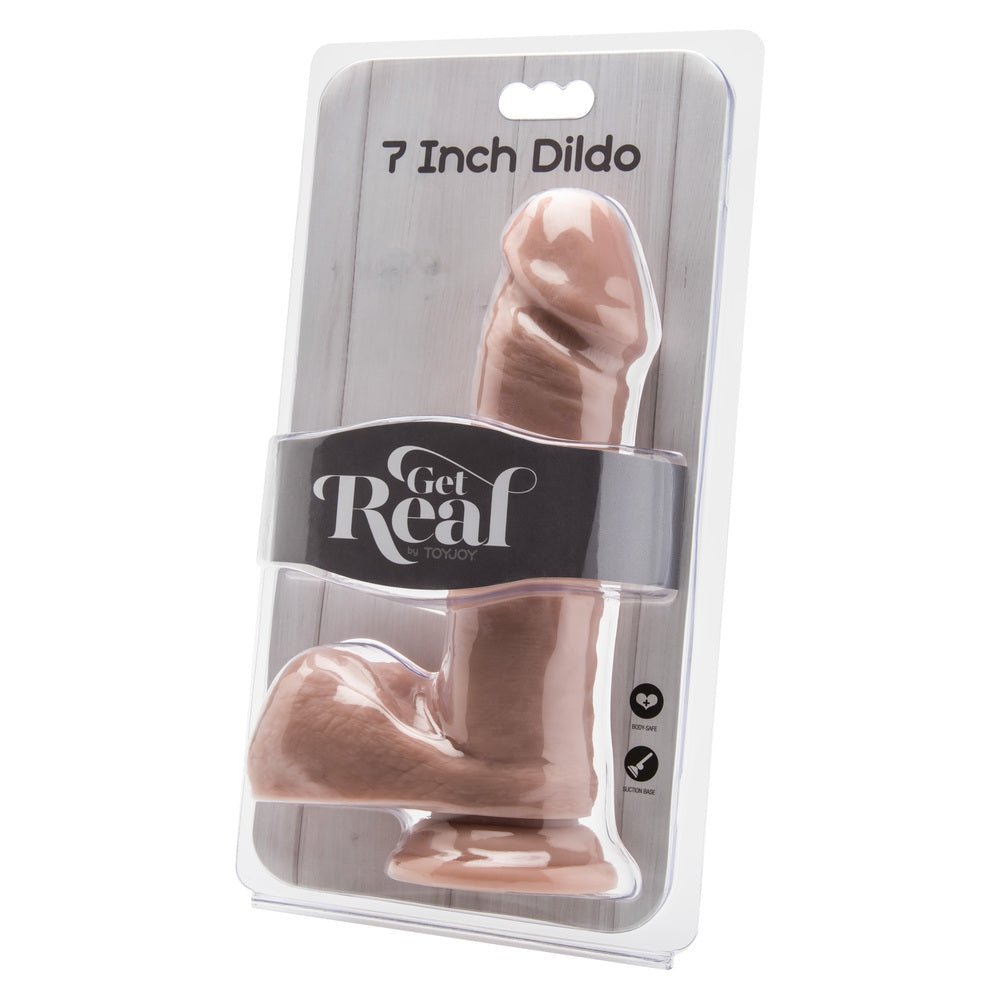 PlayBound UK adult toys & lingerie: toyjoy get real 7 inch dong with balls flesh pink