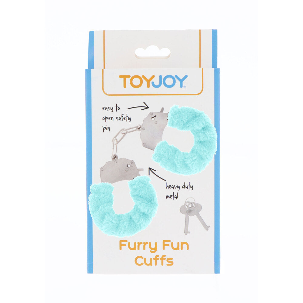 PlayBound UK adult toys & lingerie: toyjoy furry fun wrist cuffs aqua