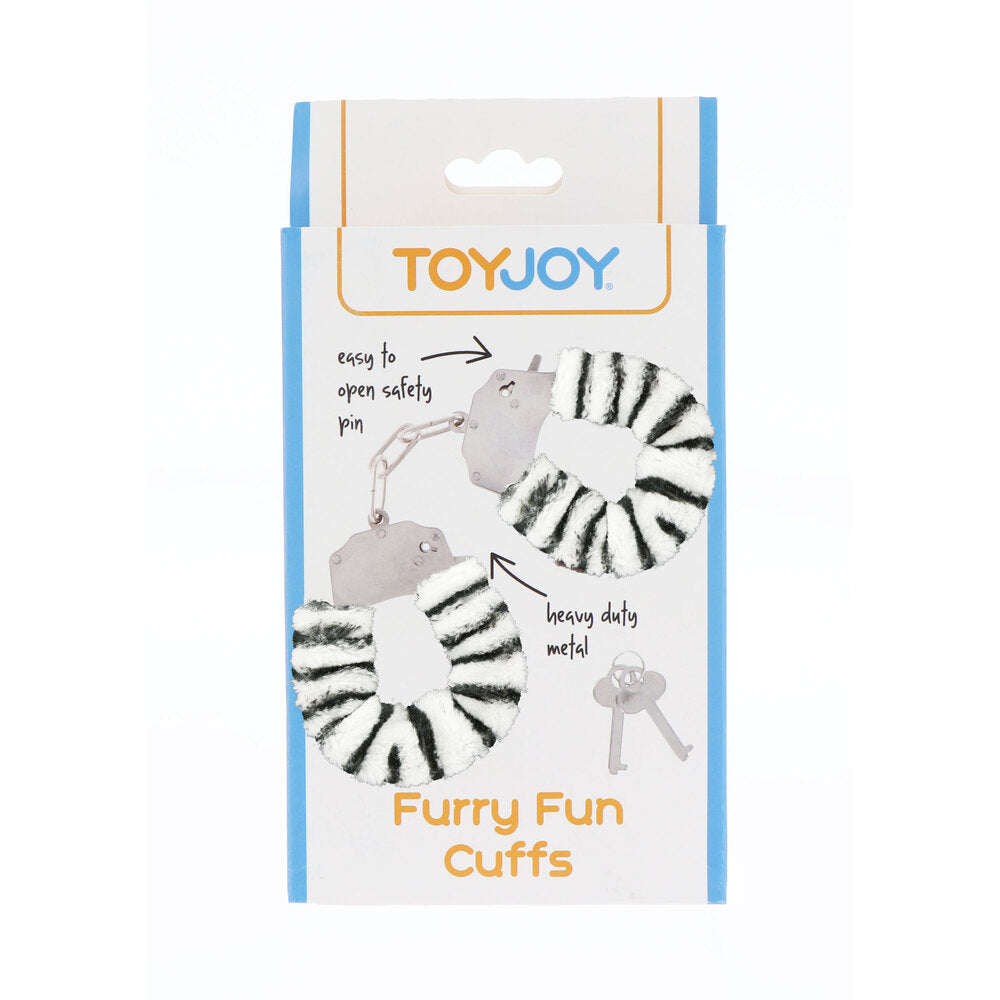 PlayBound UK adult toys & lingerie: toyjoy furry fun wrist cuffs zebra