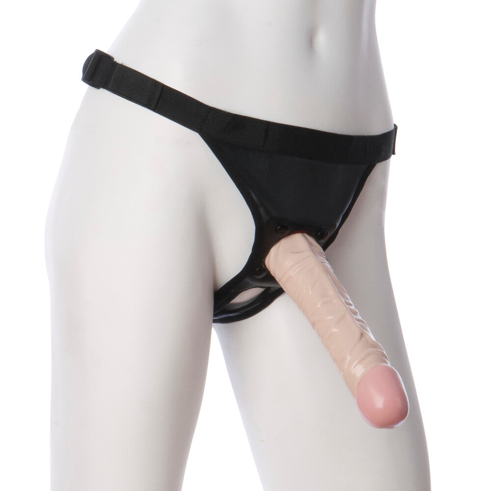 PlayBound UK adult toys & lingerie: vaculock 8 inch classic dong with ultra harness