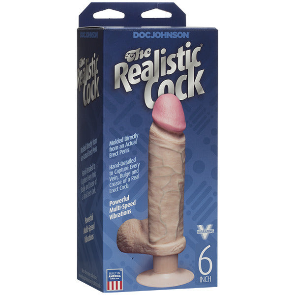 PlayBound UK adult toys & lingerie: the realistic cock 6 inch vibrating dildo flesh pink