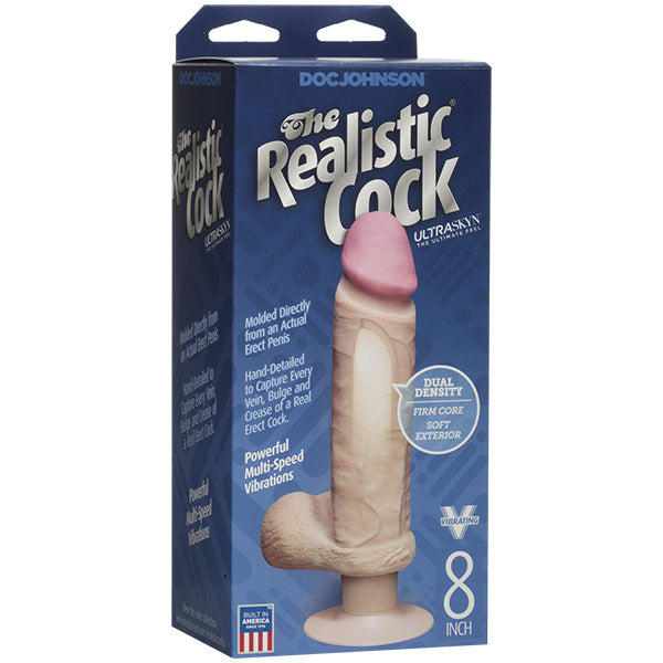 PlayBound UK adult toys & lingerie: the realistic cock 8 inch vibrating dildo flesh pink