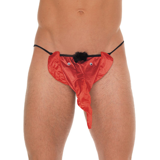 PlayBound UK adult toys & lingerie: mens black gstring with red elephant animal pouch