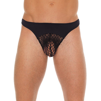 PlayBound UK adult toys & lingerie: mens black gstring with a net pouch