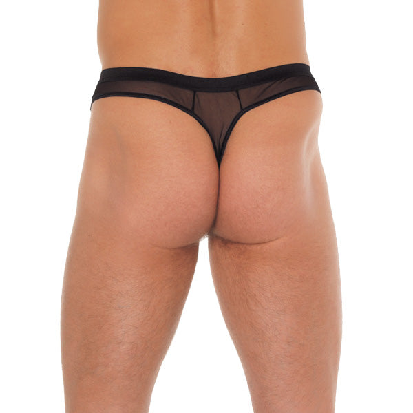 PlayBound UK adult toys & lingerie: mens black gstring with penis sleeve