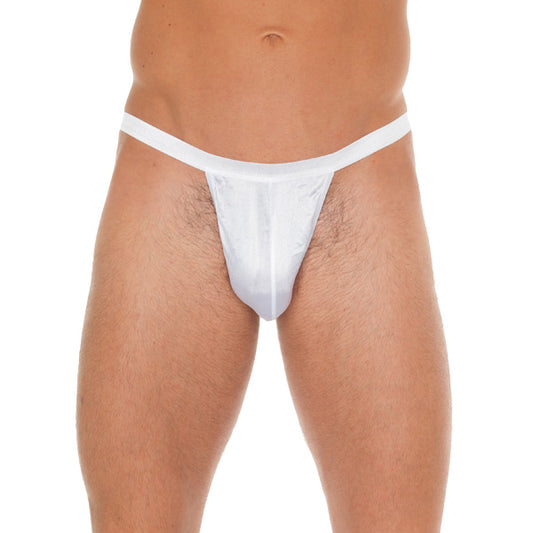 PlayBound UK adult toys & lingerie: mens white gstring with small white pouch