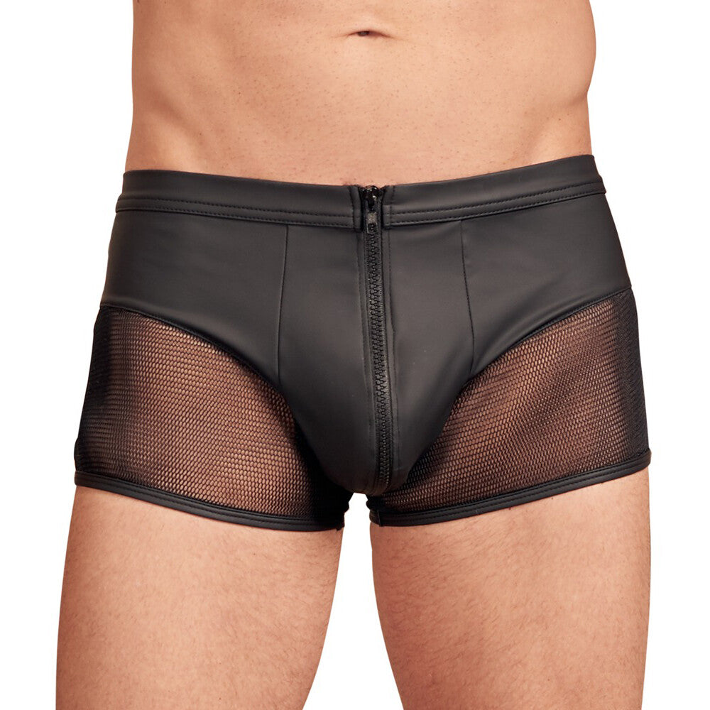 PlayBound UK adult toys & lingerie: nek matte look pants with zip opening black