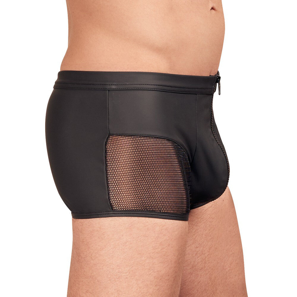 PlayBound UK adult toys & lingerie: nek matte look pants with zip opening black