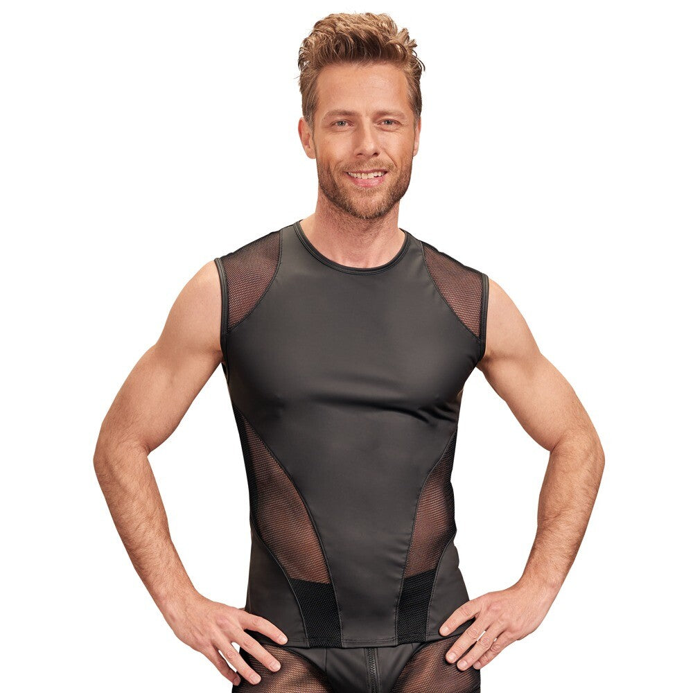 PlayBound UK adult toys & lingerie: nek matte look sleeveless shirt black