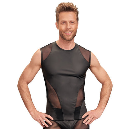 PlayBound UK adult toys & lingerie: nek matte look sleeveless shirt black