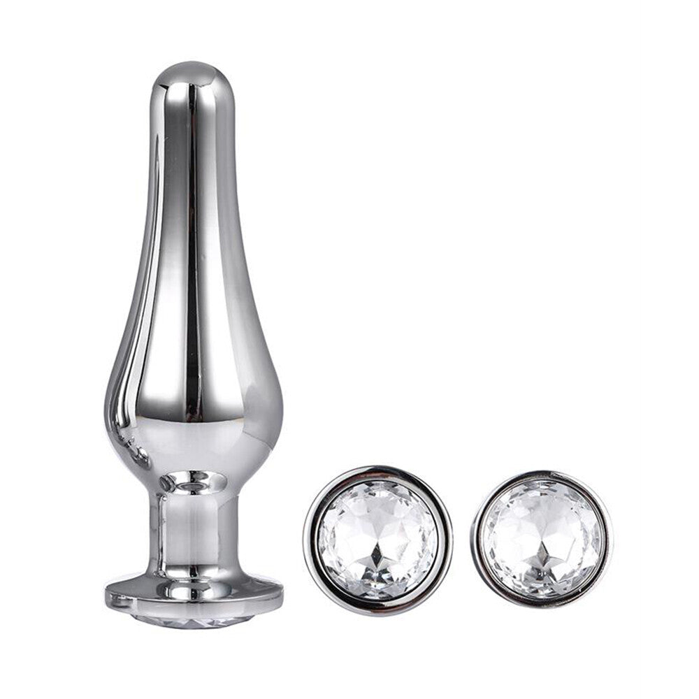 PlayBound UK adult toys & lingerie: gleaming butt plug set silver