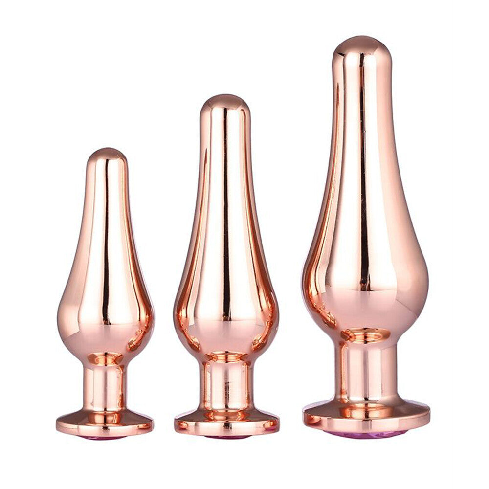 PlayBound UK adult toys & lingerie: gleaming butt plug set rose gold