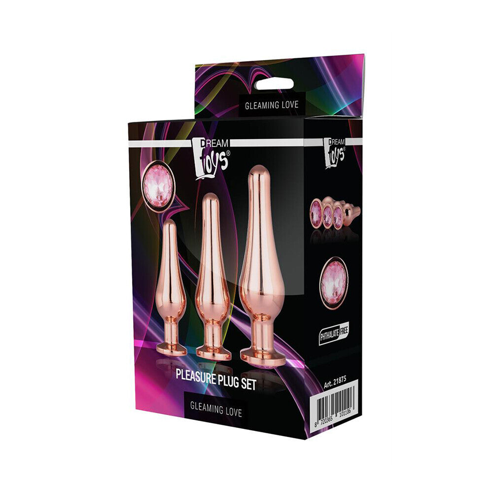 PlayBound UK adult toys & lingerie: gleaming butt plug set rose gold