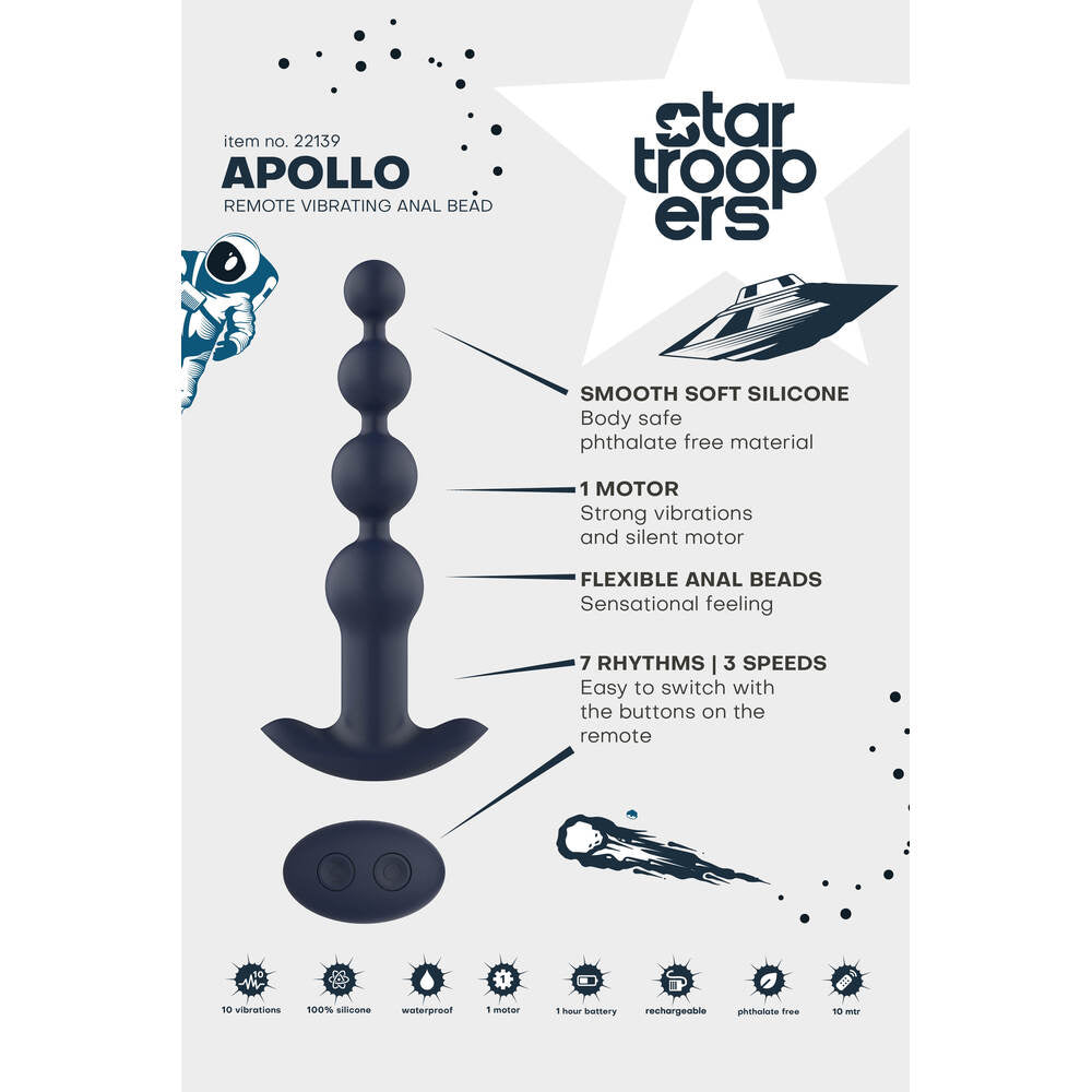 PlayBound UK adult toys & lingerie: startroopers apollo remote vibrating anal beads