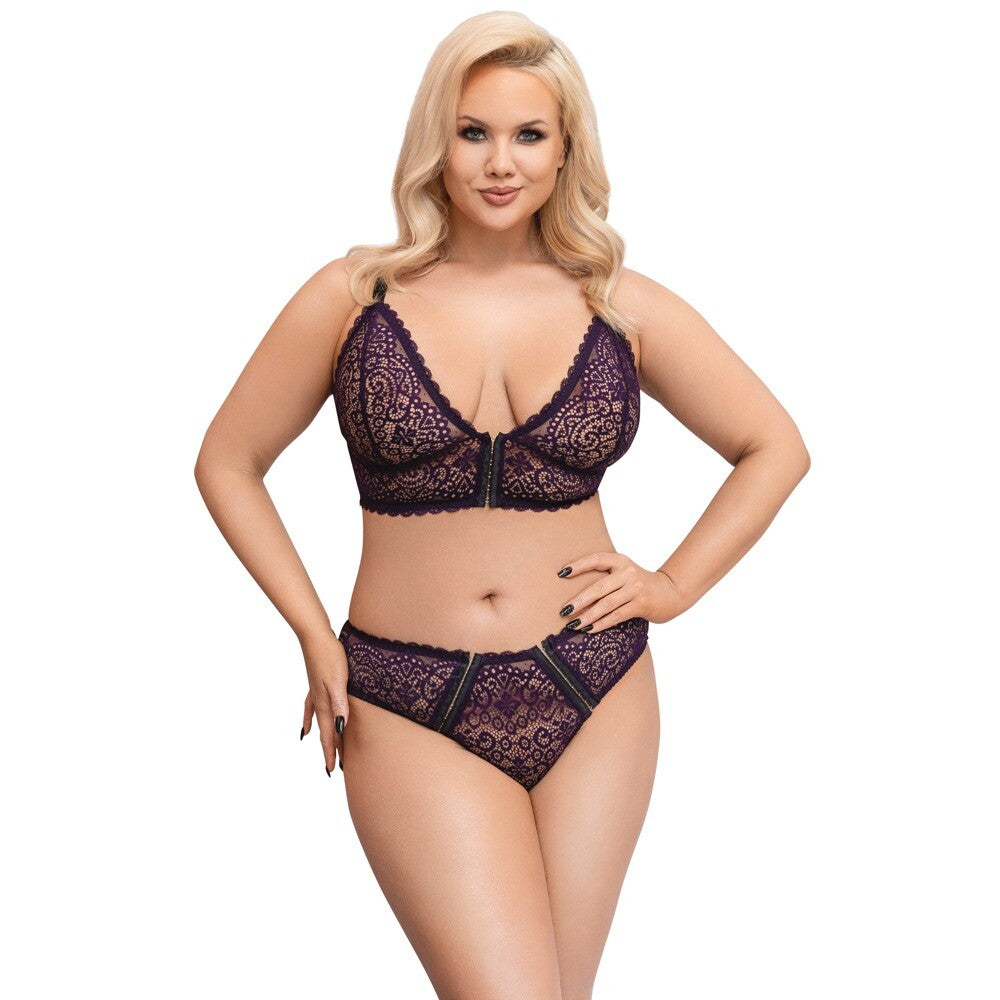 PlayBound UK adult toys & lingerie: cottelli curves delicate lace bralette and briefs