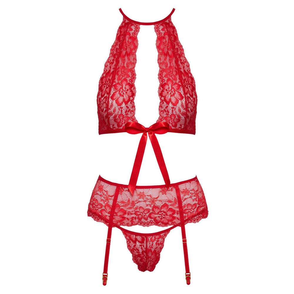 PlayBound UK adult toys & lingerie: kissable halterneck set red