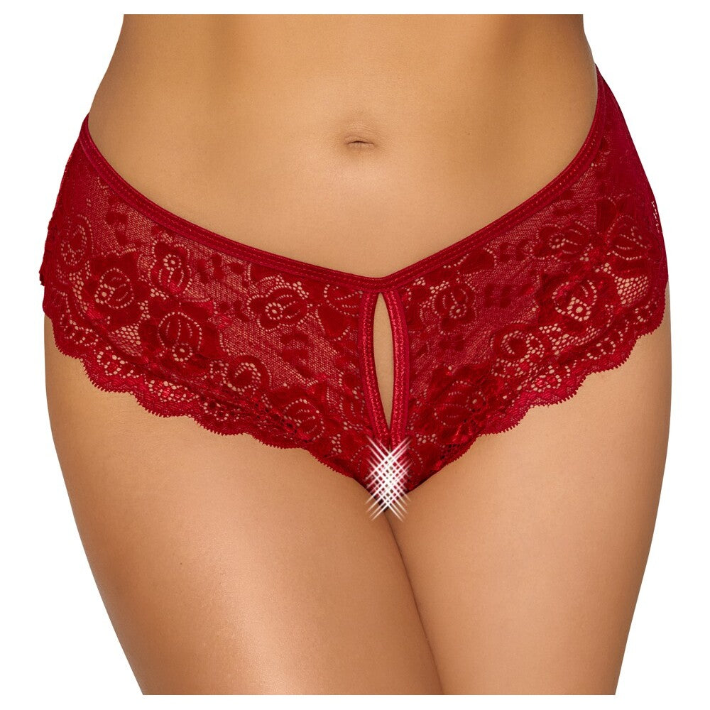 PlayBound UK adult toys & lingerie: cottelli crotchless panty red