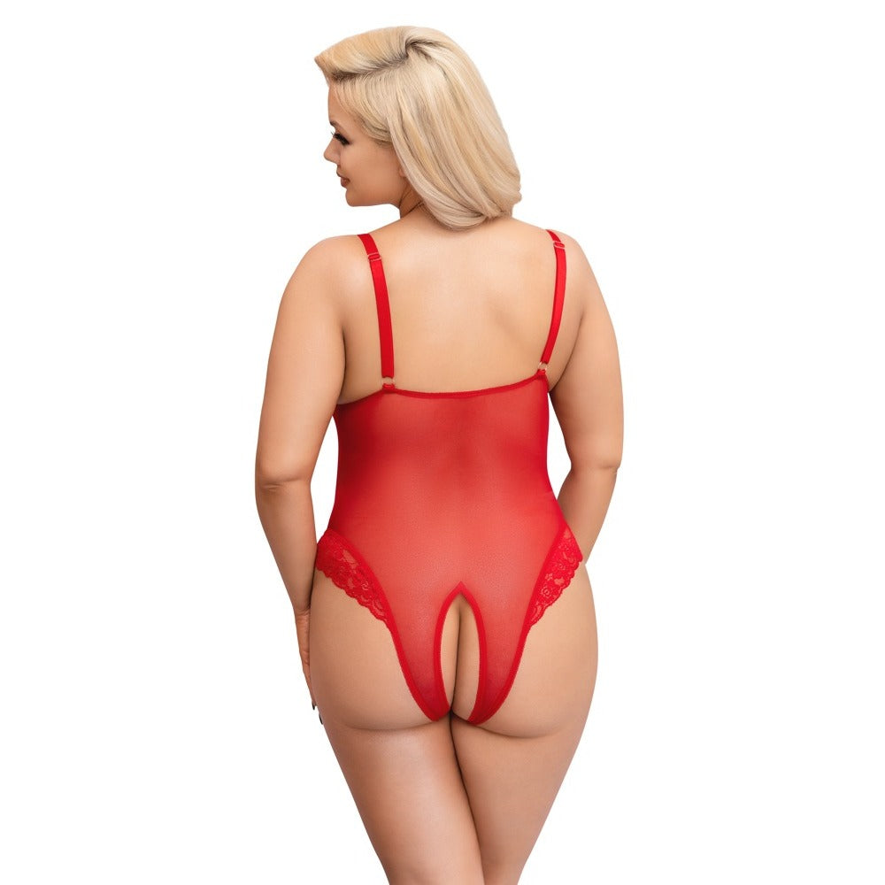 PlayBound UK adult toys & lingerie: cottelli curves crotchless body red