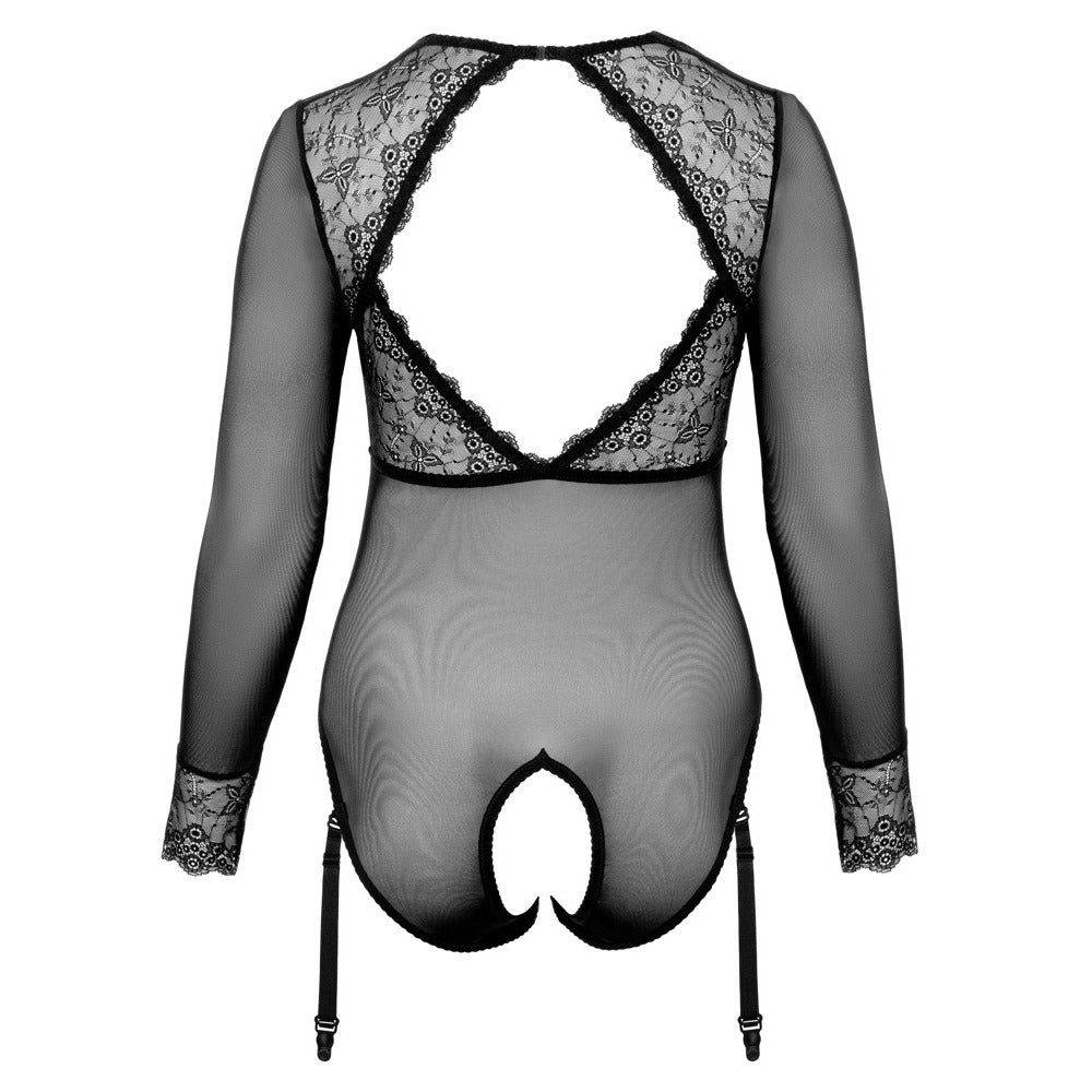 PlayBound UK adult toys & lingerie: cottelli curves long sleeved crotchless body