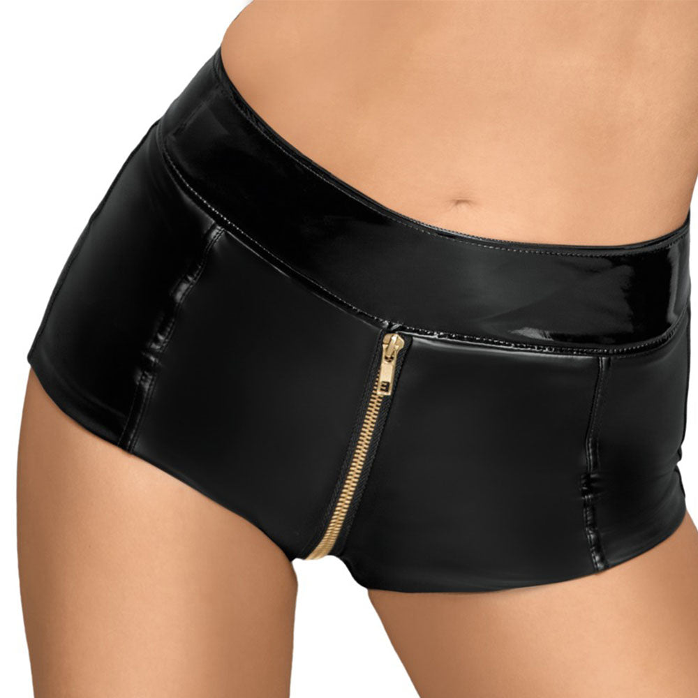 PlayBound UK adult toys & lingerie: noir black zip up hot pants