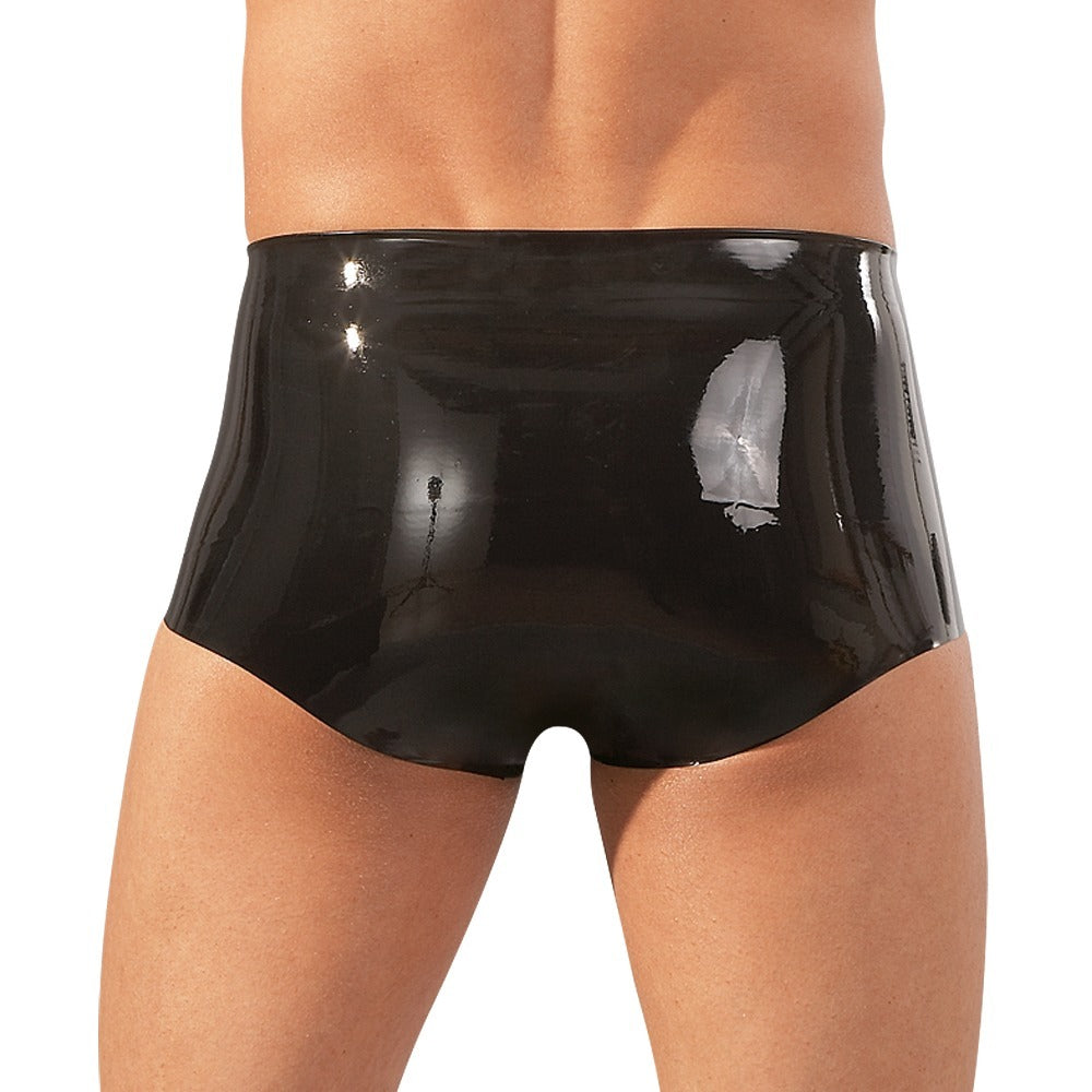 PlayBound UK adult toys & lingerie: latex boxers with penis sleeve black