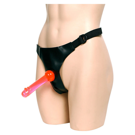 PlayBound UK adult toys & lingerie: crotchless strap on harness with 2 dongs