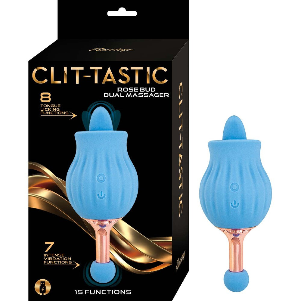 PlayBound UK adult toys & lingerie: clittastic rose bud dual massager rechargeable 1