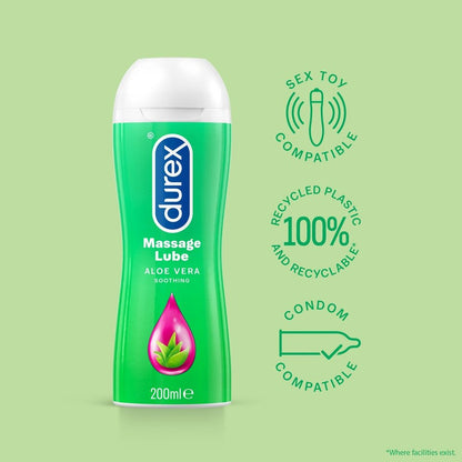 PlayBound UK adult toys & lingerie: durex massage lube aloe vera soothing 200ml