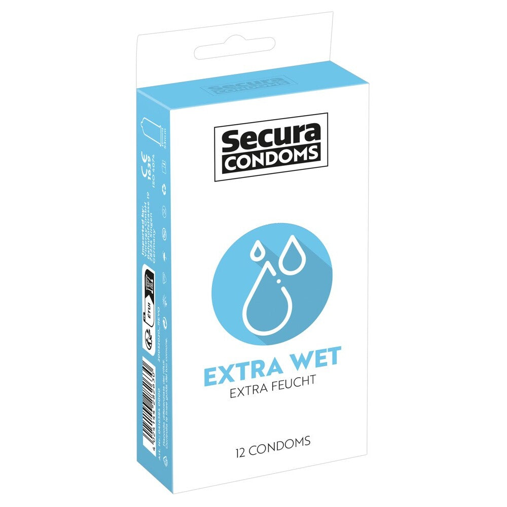 PlayBound UK adult toys & lingerie: secura condoms 12 pack extra wet