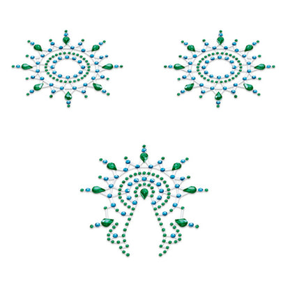 PlayBound UK adult toys & lingerie: petits joujoux gloria nipple and vagina pasties green